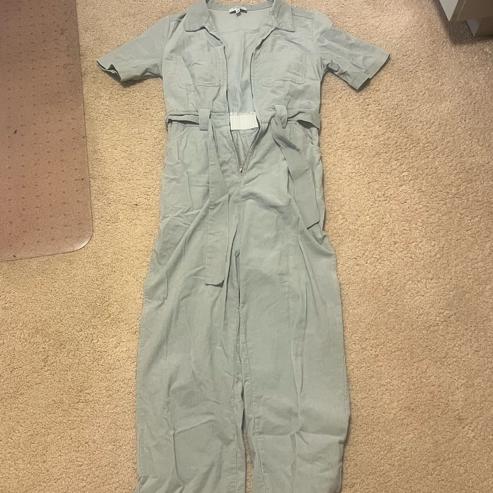 Women's Light Blue Corduroy Jumpsuit